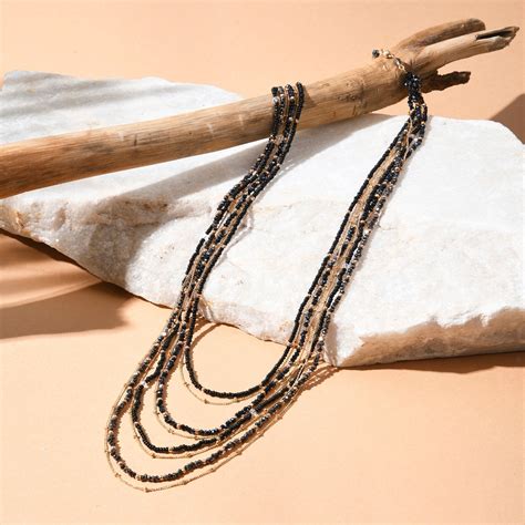 Buy Black Beaded Layered Necklace Online - Accessorize India