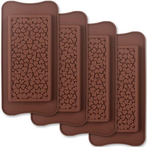 SMARTBUYER Break Apart Silicone Chocolate Molds, Heart Shape Chocolate ...