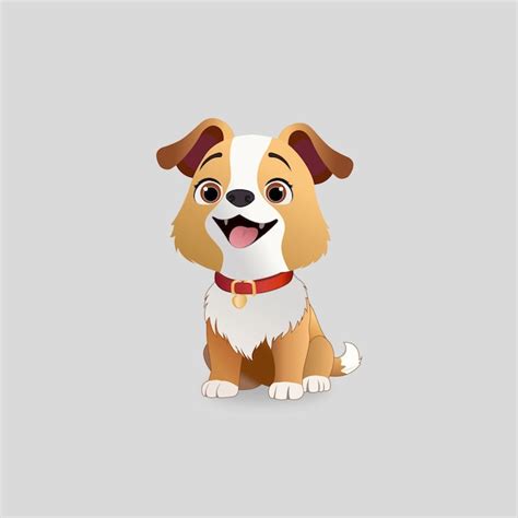 Cute dog sitting floor with smile | Premium Vector