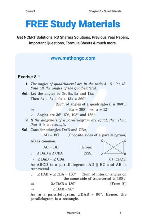 Image result for Maths Chapter 9 Exercise 9.1 Class 8th