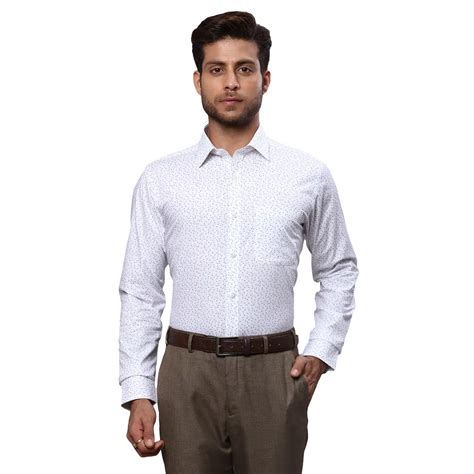 Raymond Men White Slim Fit Printed Formal Shirt – MyRaymond