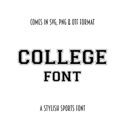 Buy College Font - SVG, PNG, TTF, Otf - College Font - Sport Font ...