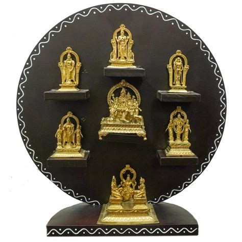 Buy Tarang Arts Arupadai Murugan Brass Idols Wall Hanging | Wall ...