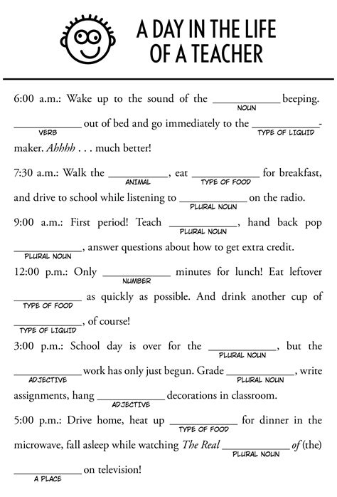 Printable Mad Libs For Workplace - Printable-Madlibs.com
