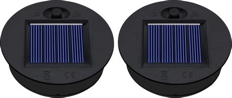 2-Pack Solar Light Replacement Tops – 1.73” X 1.42” LED Warm Light Caps With IP65 Waterproof, DIY Outdoor Garden, Pathway & Patio Lantern Components