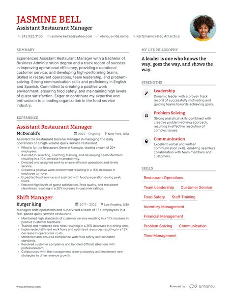 3 Successful Assistant Restaurant Manager Resume Examples And Writing ...