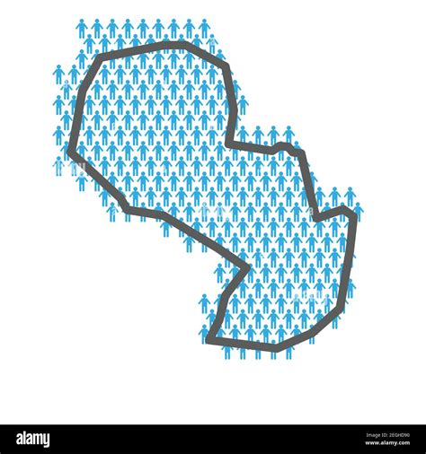 Paraguay population map. Country outline made from people figures Stock Vector Image & Art - Alamy