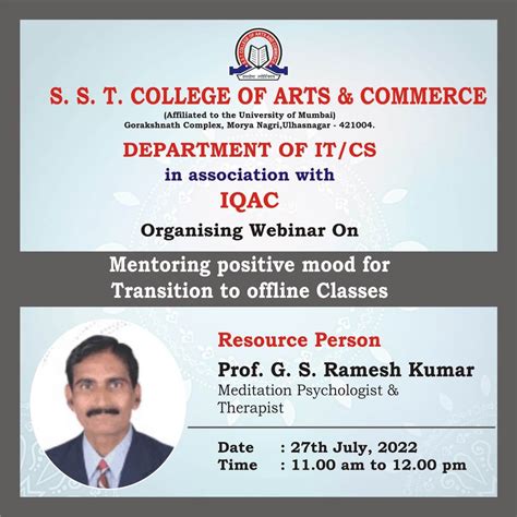 Mentoring Positive Mood for Transition to Offline Classes – SST College