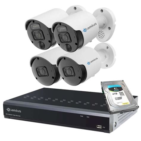 4K Wired Spotlight IP Camera Systems With PoE NVR Recorders