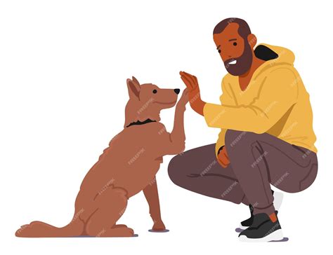 Momento conmovedor de conexión mientras el hombre y su perro leal intercambian con entusiasmo ...