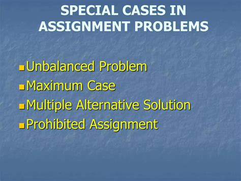 Image result for Types of Assignment Problems
