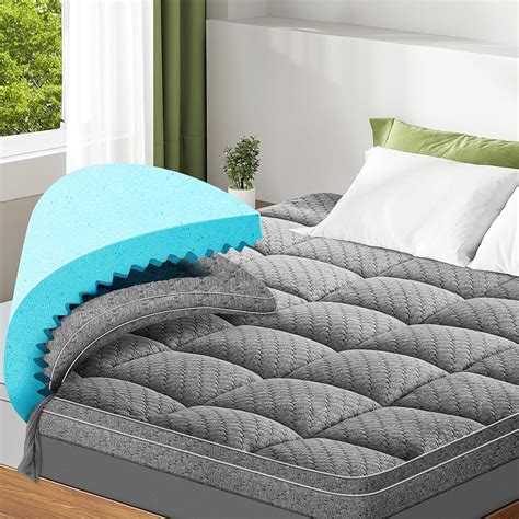 Amazon.com: Dual Layer 4 Inch Memory Foam Mattress Topper California ...