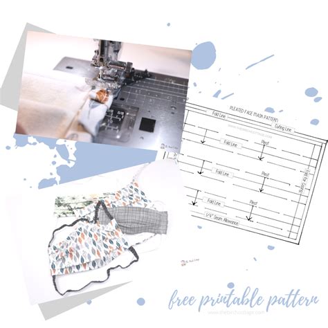 Image result for Pleated Face Mask Pattern Printable