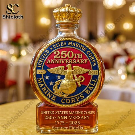 USMC 250th Anniversary 1775-2025 Commemorative Whiskey Bottle-Shicloth