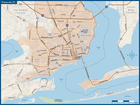 Printable Map Of Pensacola Florida