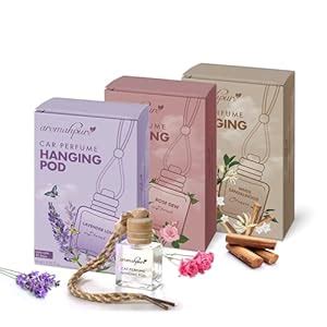 Aromahpure Car Perfume Hanging Pod - Lavender, Rose, Sandalwood Car Air ...