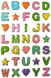 Comet Busters 5.08 cm Colorful 3D Alphabet Stickers Reusable Sticker ...