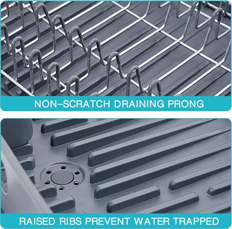 Buy APEXCHASER Extendable Dish Rack, Dual Part Dish Drainers with Non ...