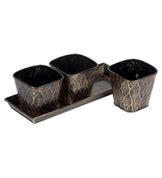 Black & Gold Metal Table Planter with Tray - Set of 3 – Writings On The ...