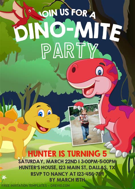 Free Printable Dinosaur Invitations