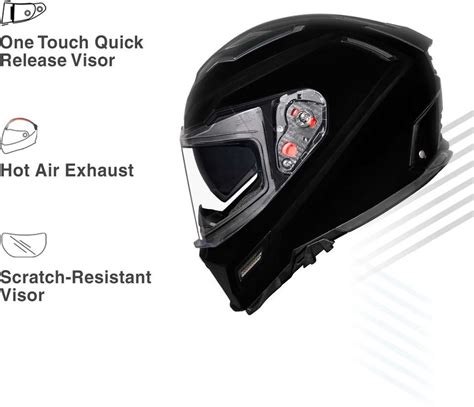 SMK AGNAR SOLID ISI, DOT & ECE 06 Certified Helmet with Dual Visor ...