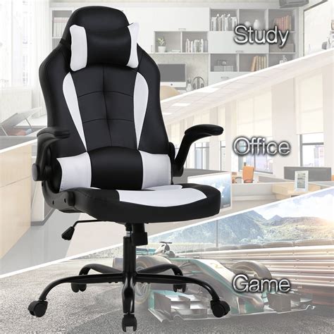Buy NiamVelo Leather Gaming Chair Ergonomic Video Game Chairs with Flip ...