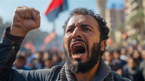 Popolo arabo che manifesta insieme | Immagine generata dall'IA