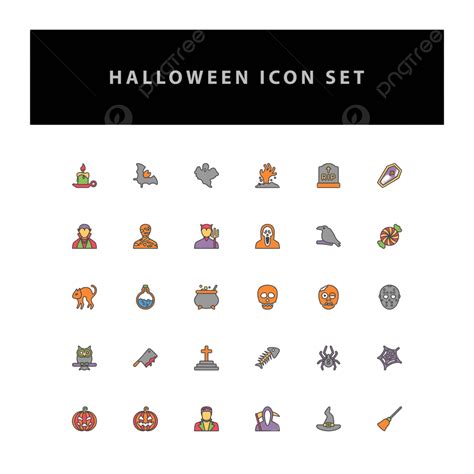Design Of Halloween Vector Icons In Filled Outline Style Set Vector ...