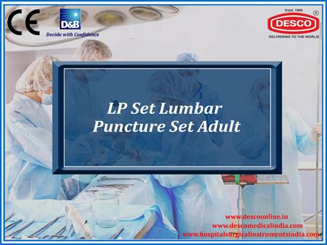 LP Lumbar Puncture Set Adult - Manufacturers, Exporters & Suppliers India