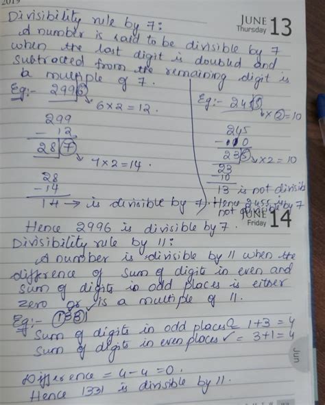 explain me what is the divisibility rule of 7 and 11 with example ...