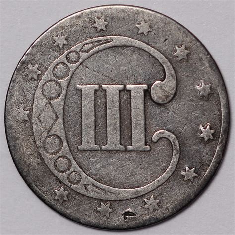 United States USA 1853 Three Cent (Trime) 3CS Silver Coin - Imperial ...