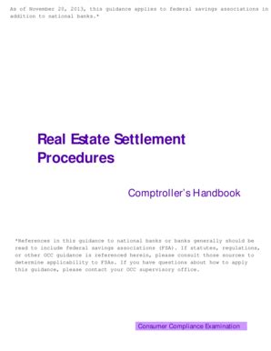 Fillable Online occ Real Estate Settlement Procedures - Office of the ...
