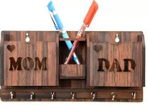 GSK craft NEW DESIGNER MOM&DAD KEY HOLDER AND MOBILE STAND Wood Key ...