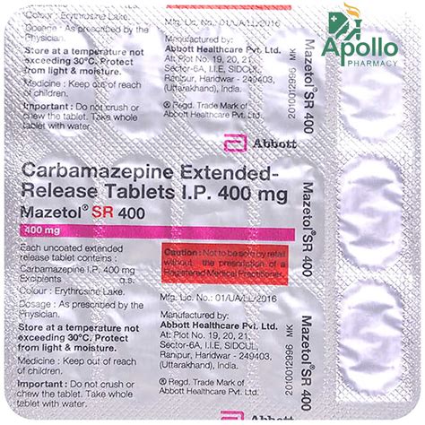 MAZETOL SR 400MG TABLET 15'S Price, Uses, Side Effects, Composition ...
