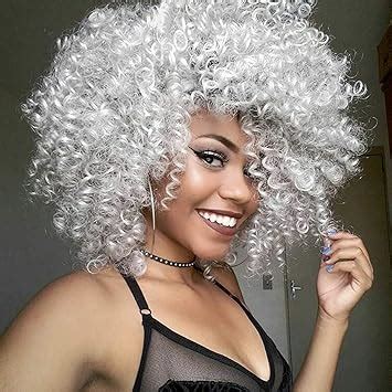 ELIM Gray Wigs for Black Women Afro Kinky Curly Hair Wig African ...
