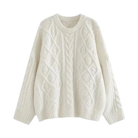 White Knitted Oversized Pull Over Sweater | Damen-sweatshirts, Weiße ...