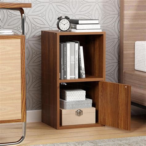 Lukzer Engineered Wood 2 Layer Storage Cabinet with Open Display Rack