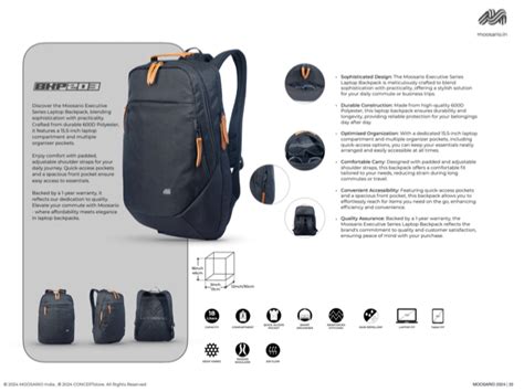 MOOSARIO EXECUTIVE SERIES BKP203 LAPTOP BACKPACK | Cinnamonn