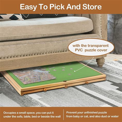 Buy Chinodoga 1500 Pcs Wooden Jigsaw Table with 4 Drawers & Cover for ...
