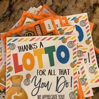 Buy Lottery Gift Tags, Thanks a Lotto for All That You Do, Lottery ...