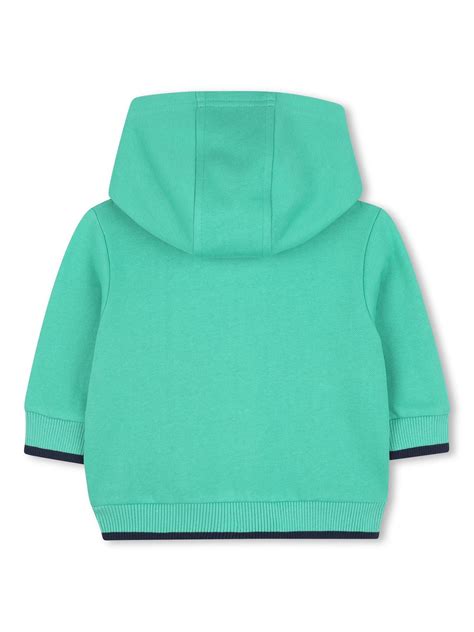 Timberland Kids' Cotton Blend Hooded Cardigan, Water Garden