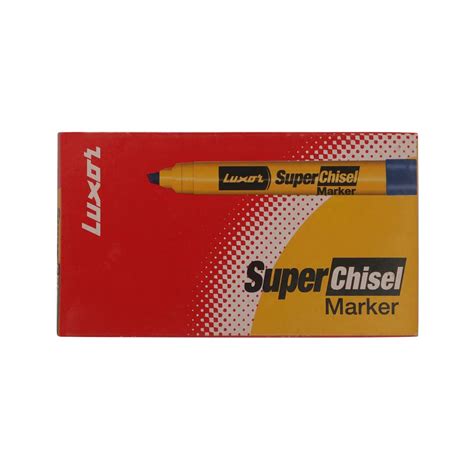 Luxor Super Chisel Black Marker, Pack of 10, Perfect for Bold Writing ...