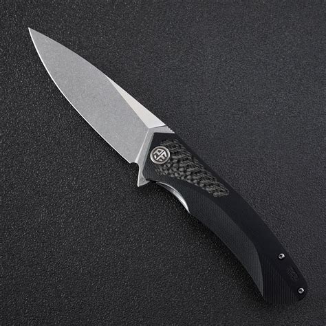Petrified fish PF838C D2 steel flipper folding knives G10+Carbon fiber ...
