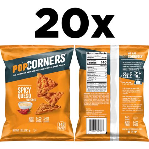 Snapklik.com : PopCorners Popped Corn Snacks, Spicy Queso, 1 Ounce Bags