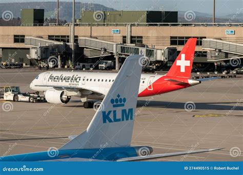 Helvetic Airways Embraer E190-E2 Jet in Zurich in Switzerland Editorial ...