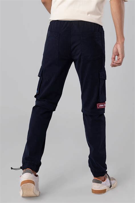 Buy Men's Functional Navy Cargo Pant Online | SNITCH