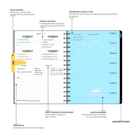 2025 Weekly Success Planner WIth Re-Attachable Monthly Calendars | Por ...
