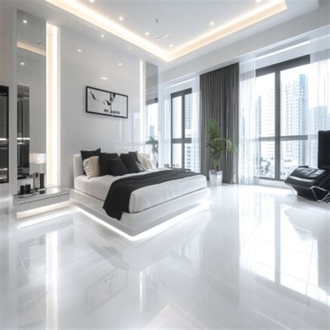 4 Latest White Tiles Design Ideas for Bedroom Floors and Walls in India ...