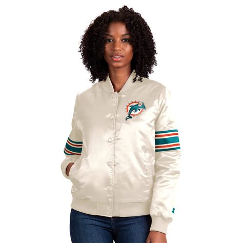 Miami Dolphins Women's Vintage Satin Starter Jacket - Pearl White ...