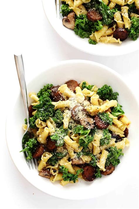 Pasta with Italian Sausage, Kale and Mushrooms - Gimme Some Oven